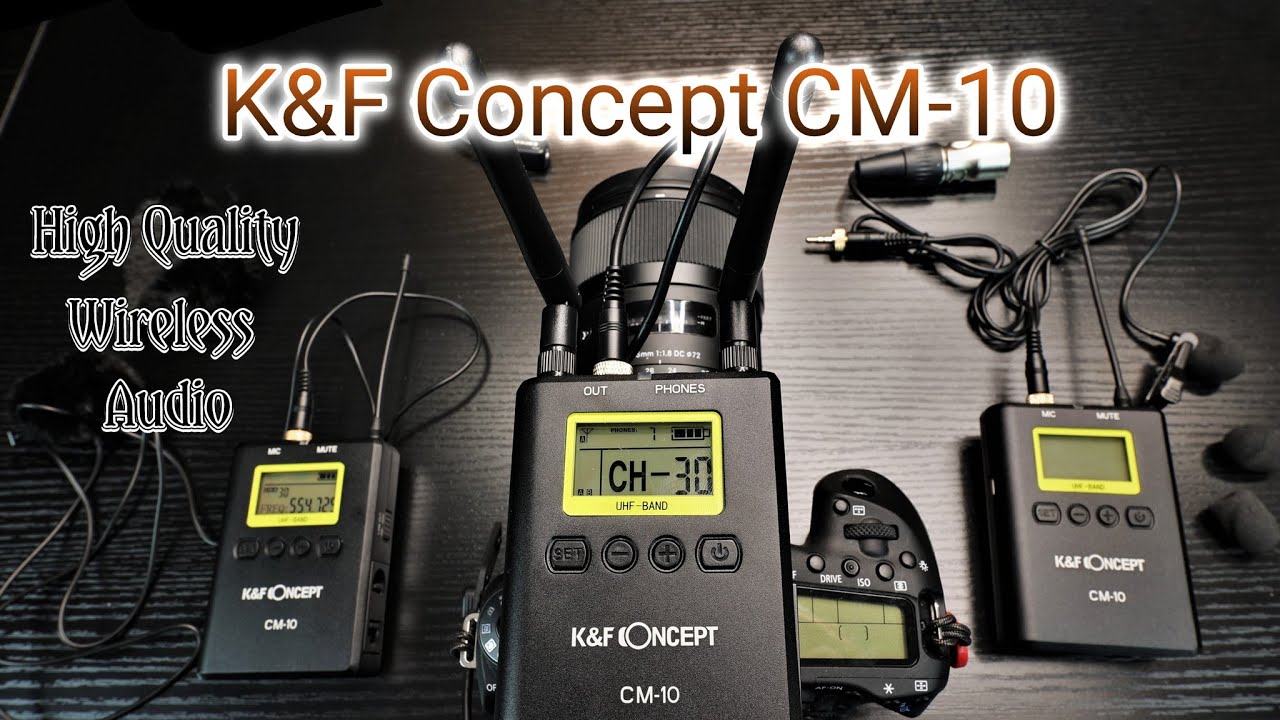 K&F Concept CM-10 Wireless UHF Dual Channel Microphone System
