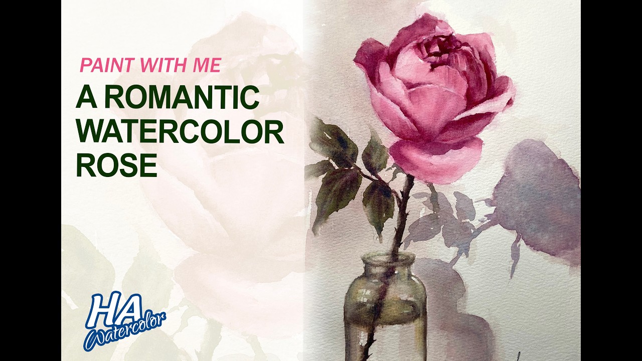 Blooming Romance 🌹 | Watercolor Rose Painting Process | Relaxing Art #rosepainting #valentinecard
