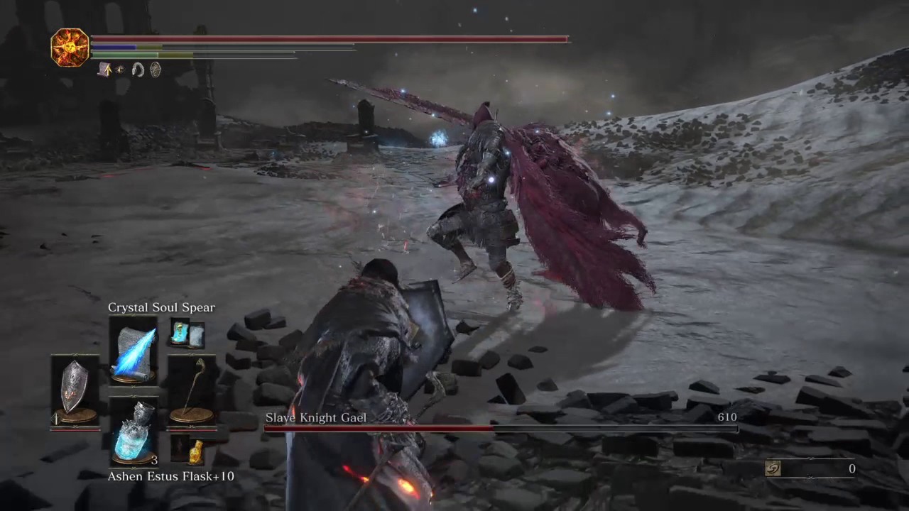 Slave Knight Gael Boss Fight - Sorcerer Strategy