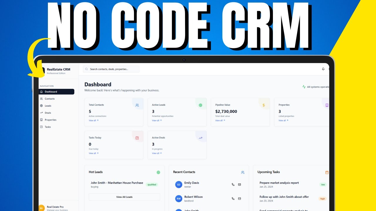 How To Make Your Own CRM With No Code (Hubspot,Pipedrive,Clickup alternative)