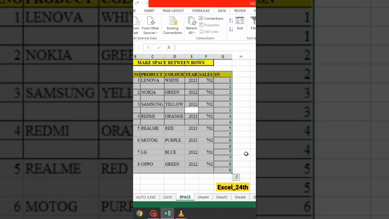 Space between Rows,,,#excel #excelformulas