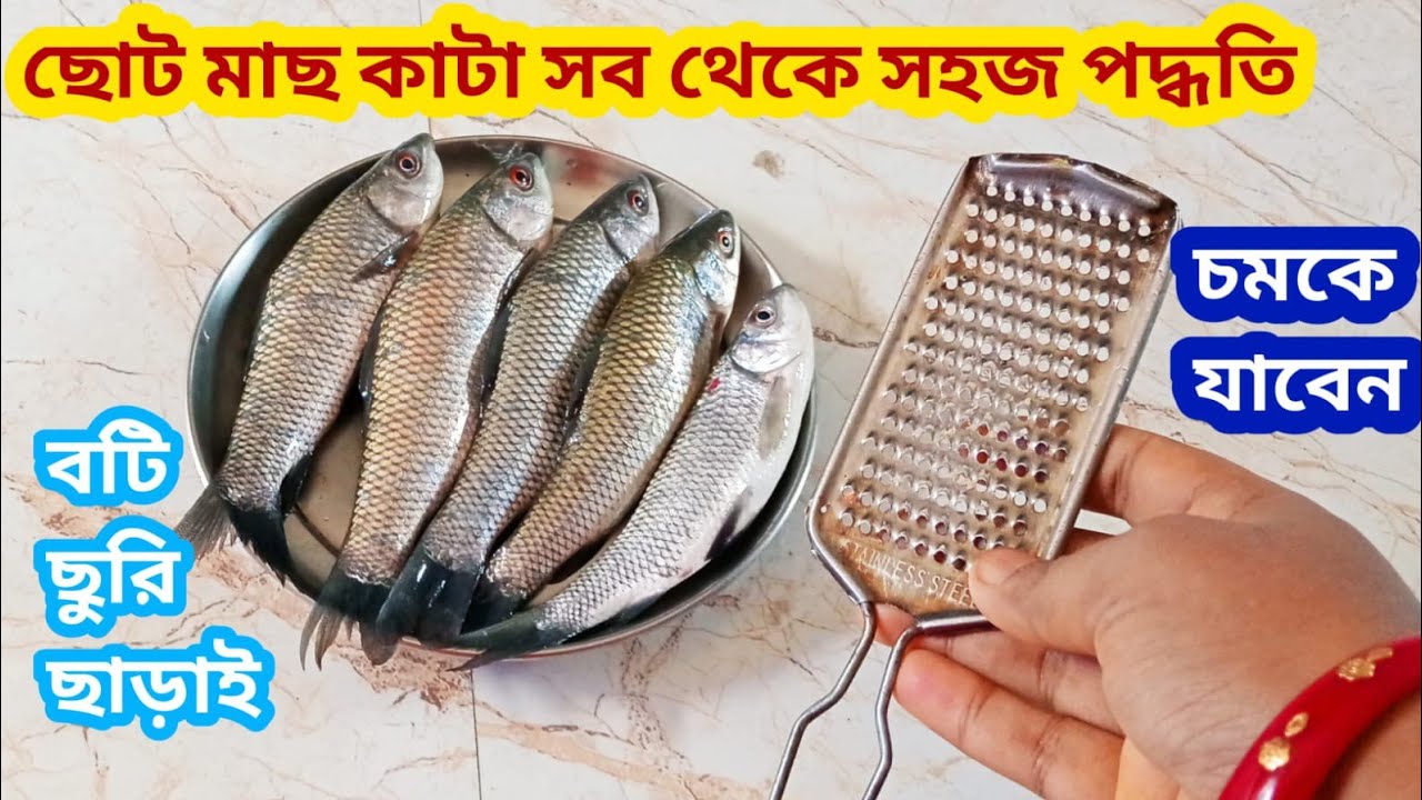 ছুরিবটি ছাড়াই ছোট মাছ কাটার সবথেকে সহজ পদ্ধতি একটি গ্রেটার দিয়ে/kitchen tips and tricks/hacks 