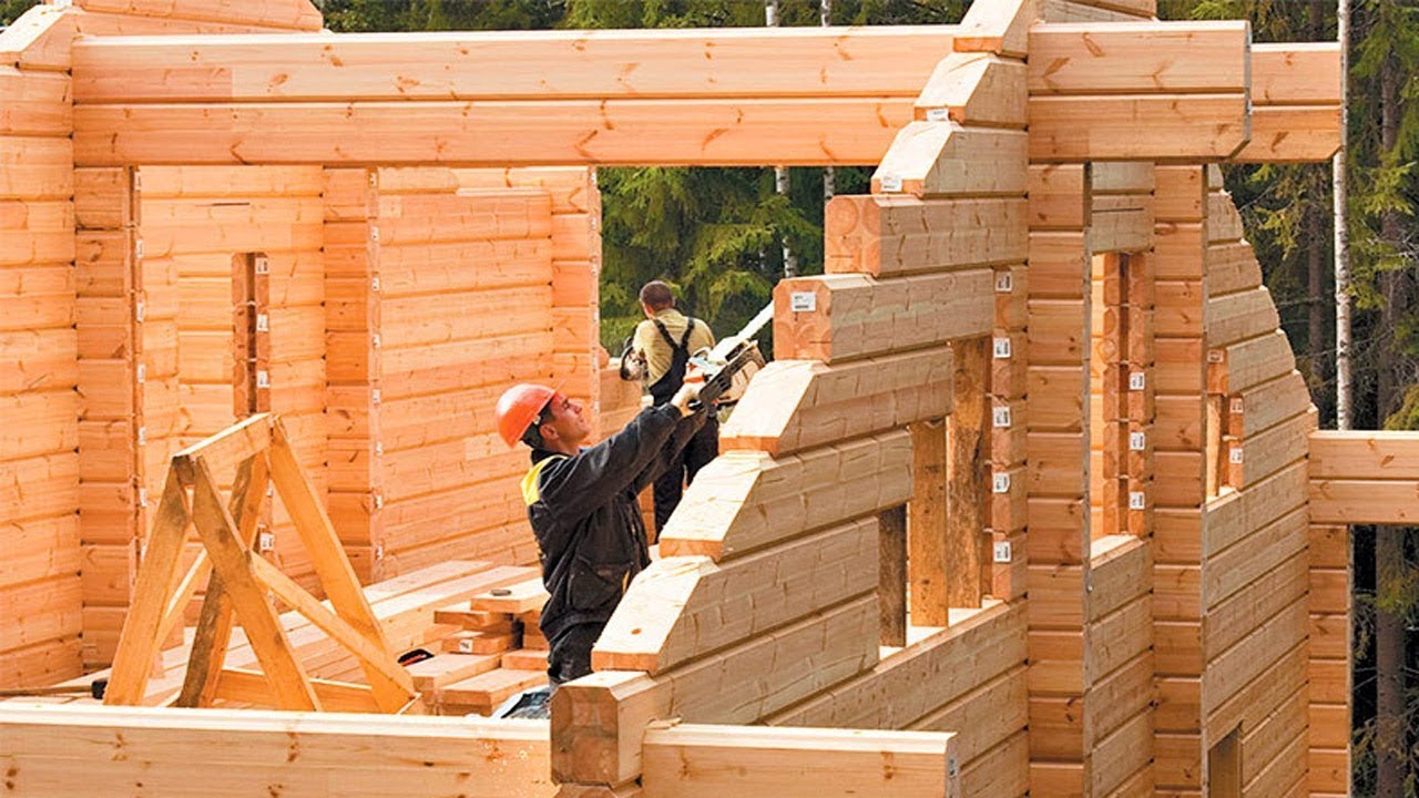 Incredible Fastest Wooden House Construction Method - Amazing Intelligent Log House Building