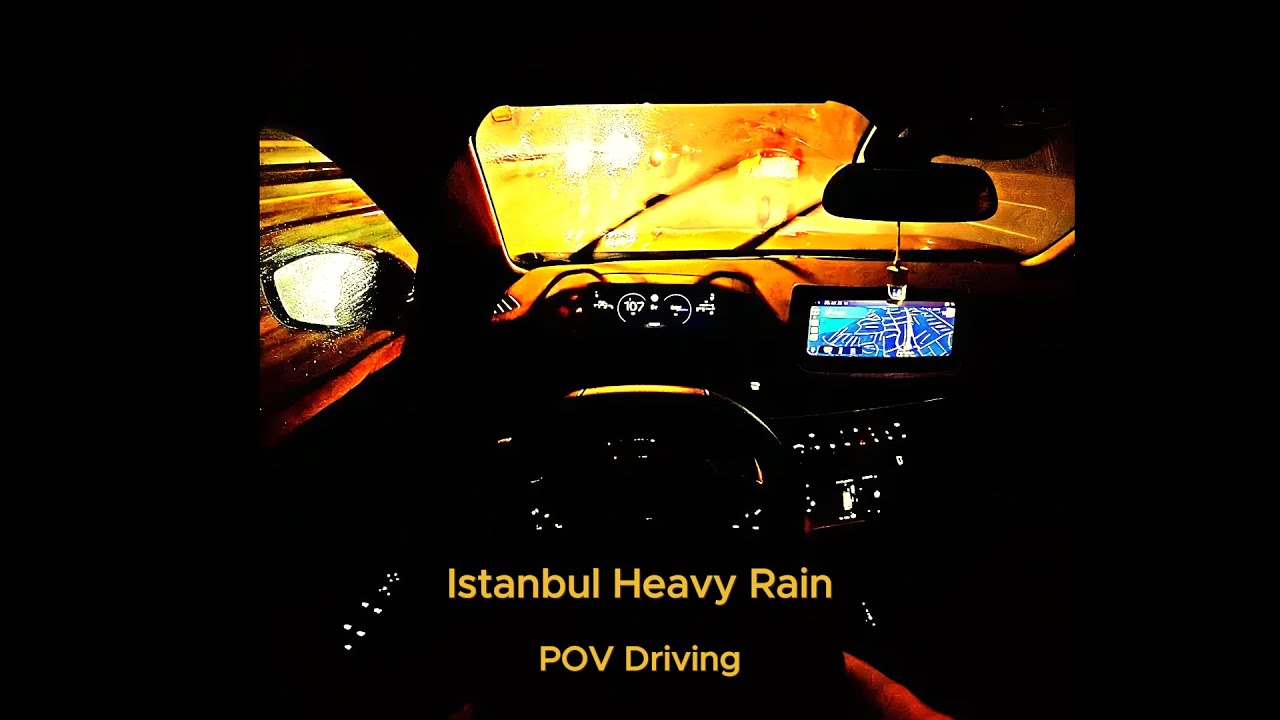 Istanbul Highway POV Driving in Heavy Rain | No Music - No Talk - 4K