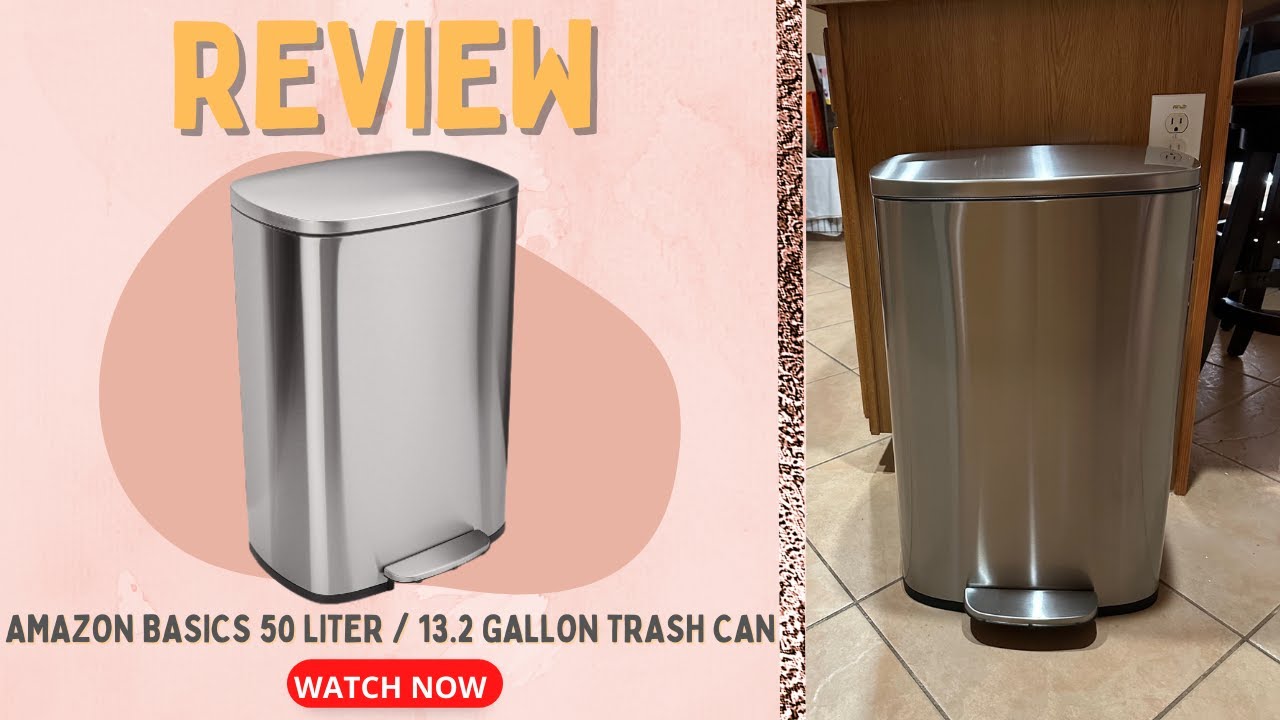 Amazon Basics Smudge Resistant Rectangular Trash Can With Soft-Close Foot Pedal Review