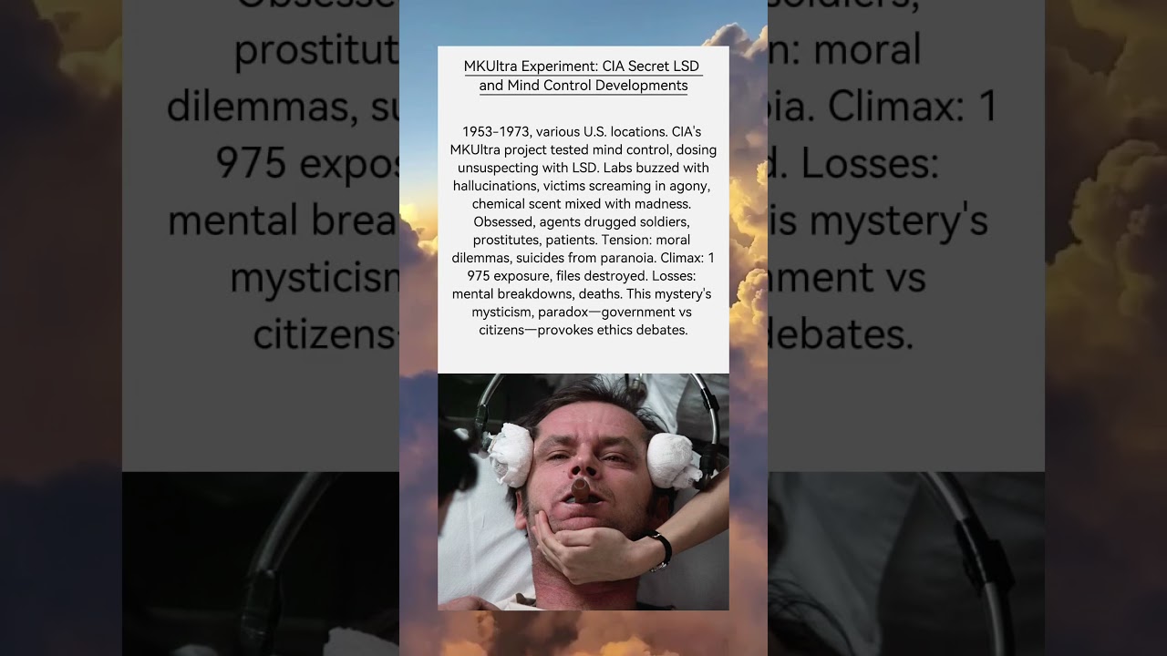 🧪 MKUltra Experiment: CIA Secret LSD and Mind Control Developments ☣️🧠