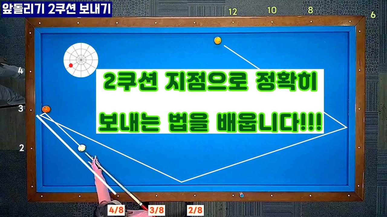 [언니당구 ep.56]앞돌 2쿠션 지점으로 보내기 위한 두께 및 당점 스트록~!!! #3쿠션 #billiards #lpba #pba #당구 #당구레슨 #당구시스템