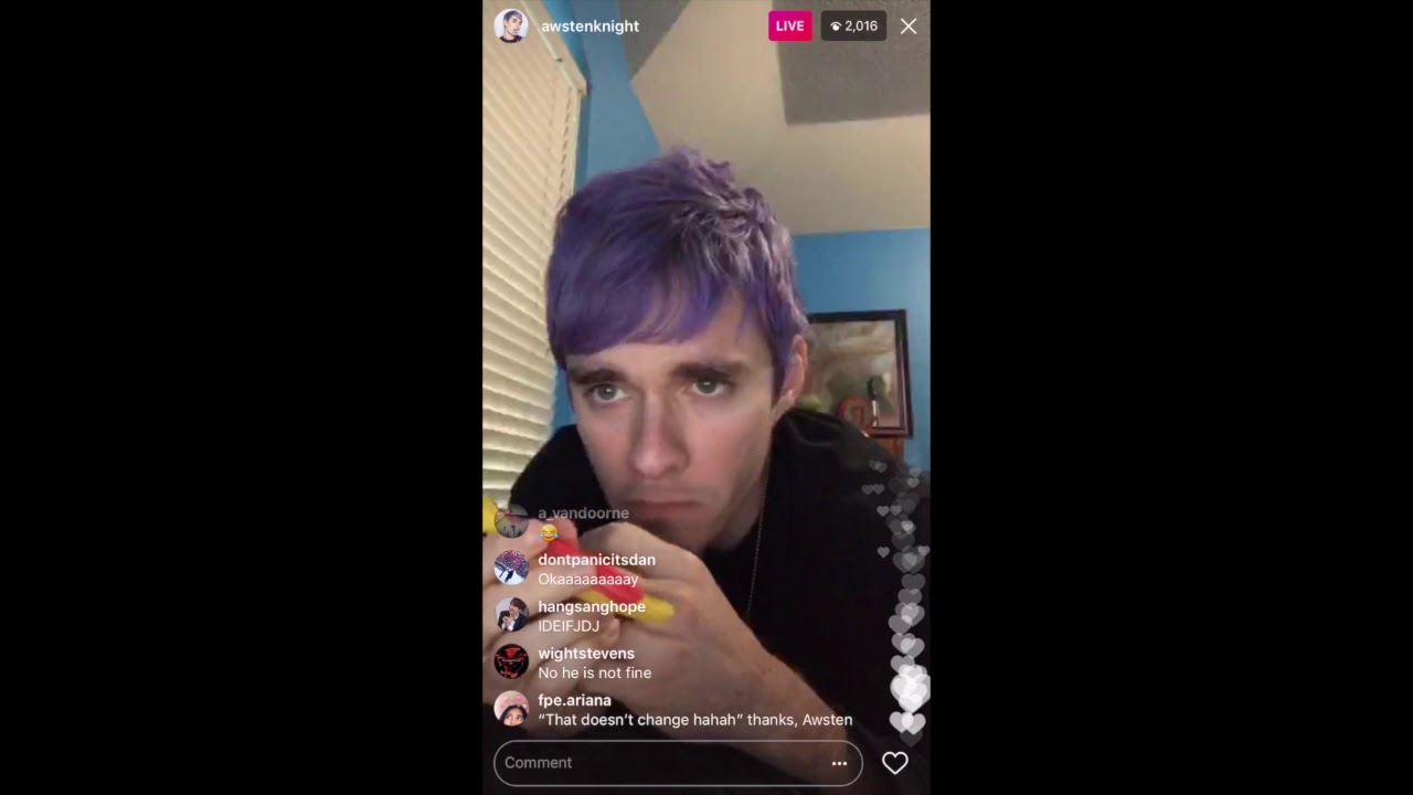 Awsten Knight IG livetstream 4-23-18