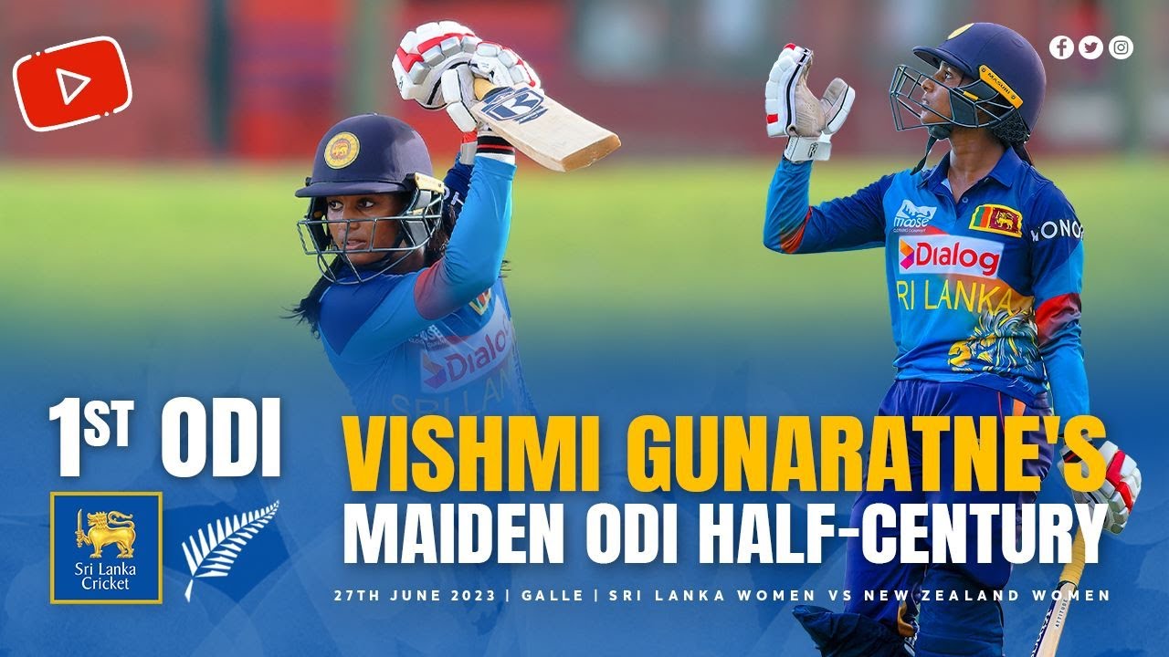 Vishmi Gunaratne's maiden ODI half-century