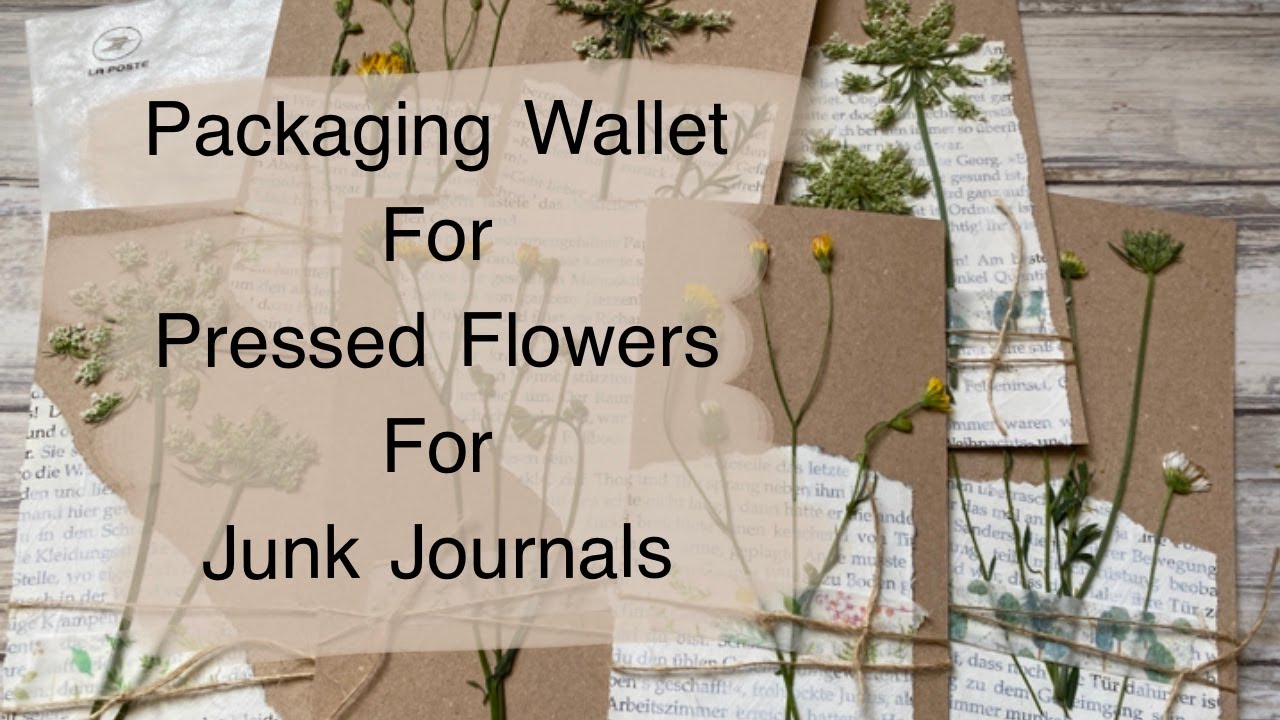 Packaging Wallet for Pressed Flowers for Junk Journals