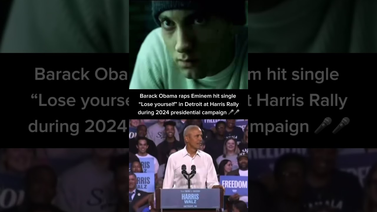 Barack Obama raps Eminem song Lose Yourself at Kamala Harris campaign rally in Detroit