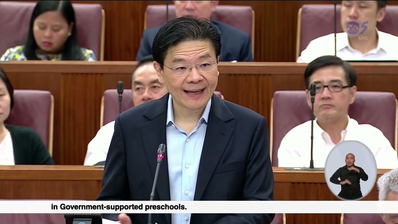 Prime Minister Lawrence Wong: Childcare fee caps in government-supported preschools will be reduced