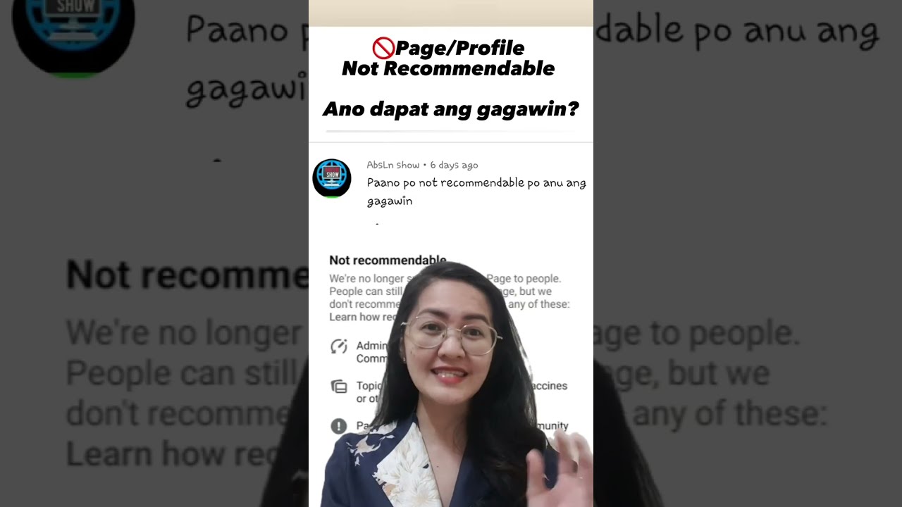 TIPS: Page/Profile Not Recommendable. Ano dapat gagawin ?
