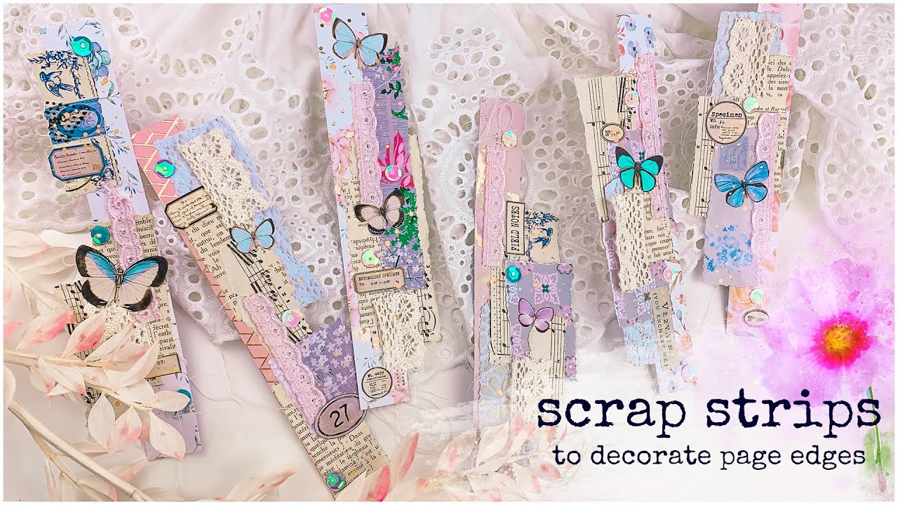SCRAP STRIPS TO DECORATE PAGE EDGES ✨📖 Inspired by Scrapbooking With Me Crafts :)