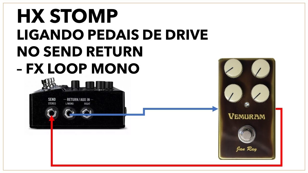 HX Stomp - Ligação de Pedais de Drives no Send / Return - FX Loop Mono