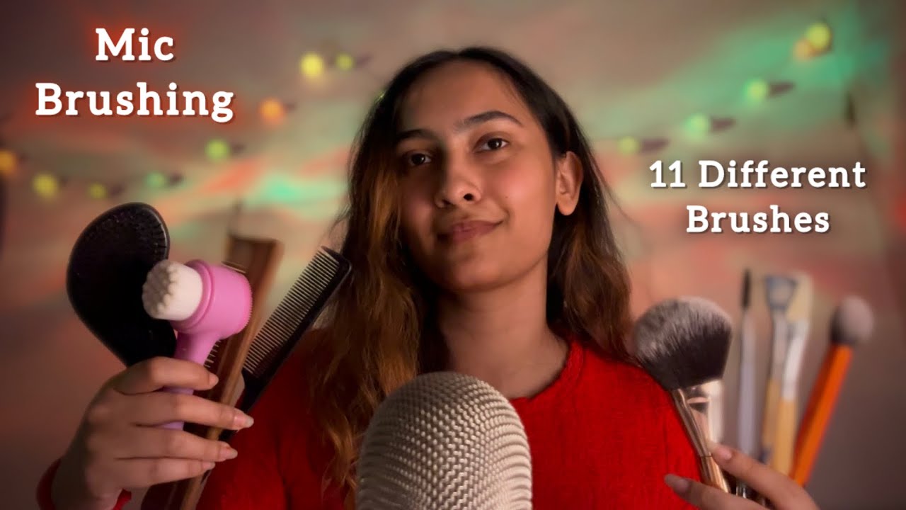 ASMR MIC & CAMERA BRUSHING With 11 Brushes | MIC TRIGGER ASSORTMENT | Relaxing Visual Triggers