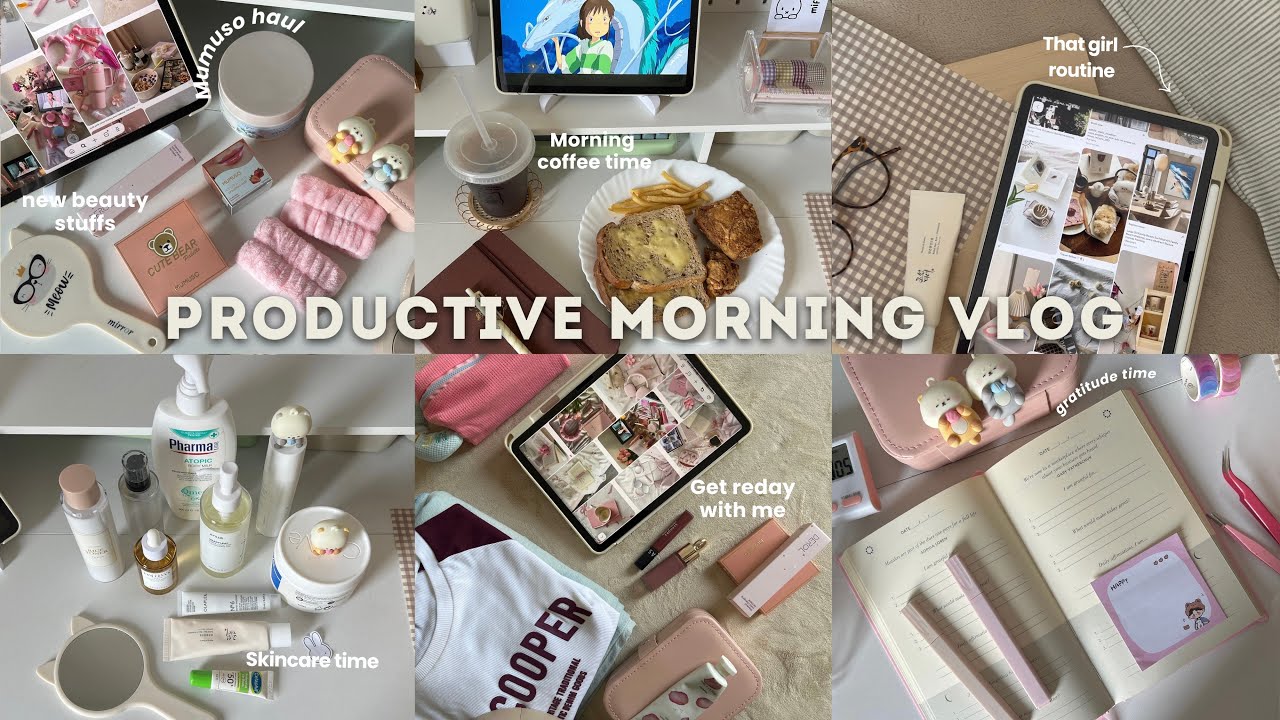 cozy productive morning routine | aesthetic vlog, skincare, beauty haul & shopping | ft: Elegear