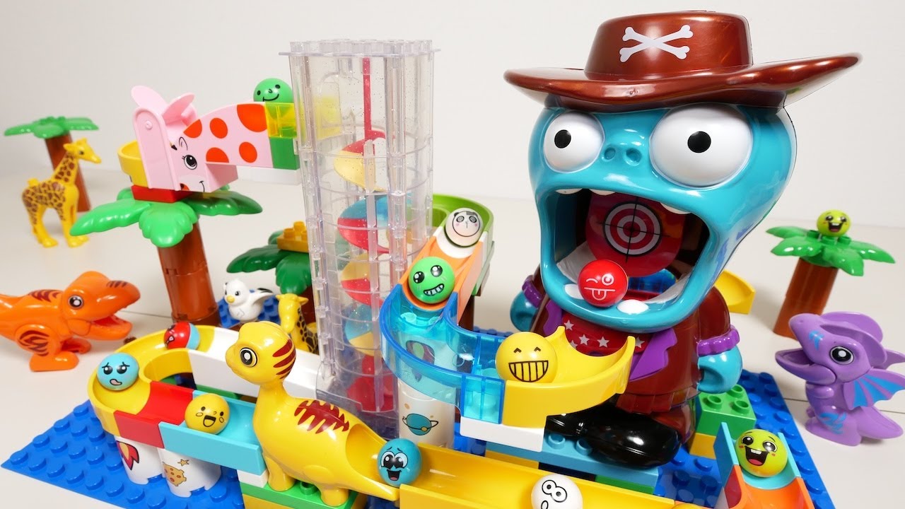Satisfying Marble Run ASMR ☆ Building Blocks funny zombie course