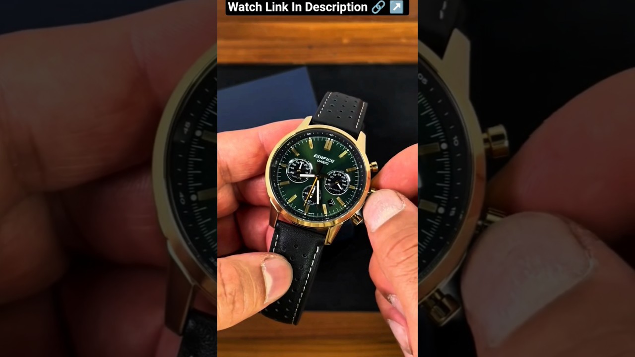 Edifice Casio Classy Chronograph Green Dial Luxury Men's Watch #luxurywatchesformen #casio