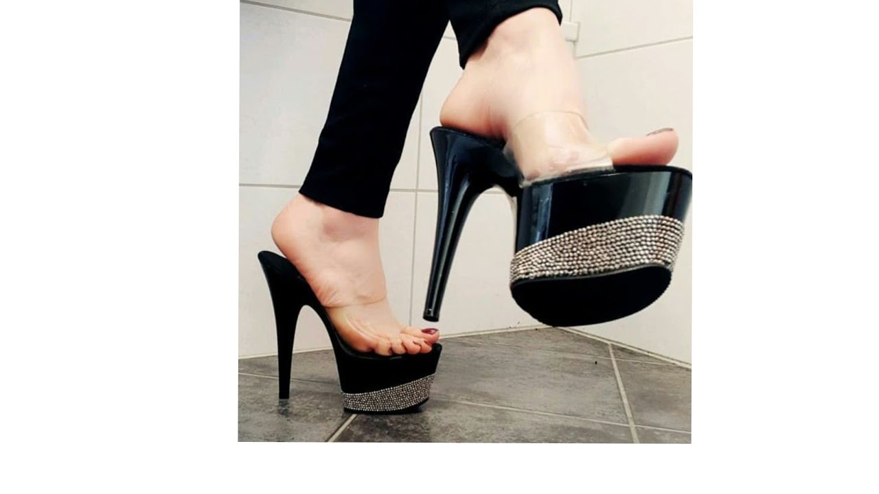 Most attractive collection of platform transparent high heel mule sandals for ladies #viral #mules.