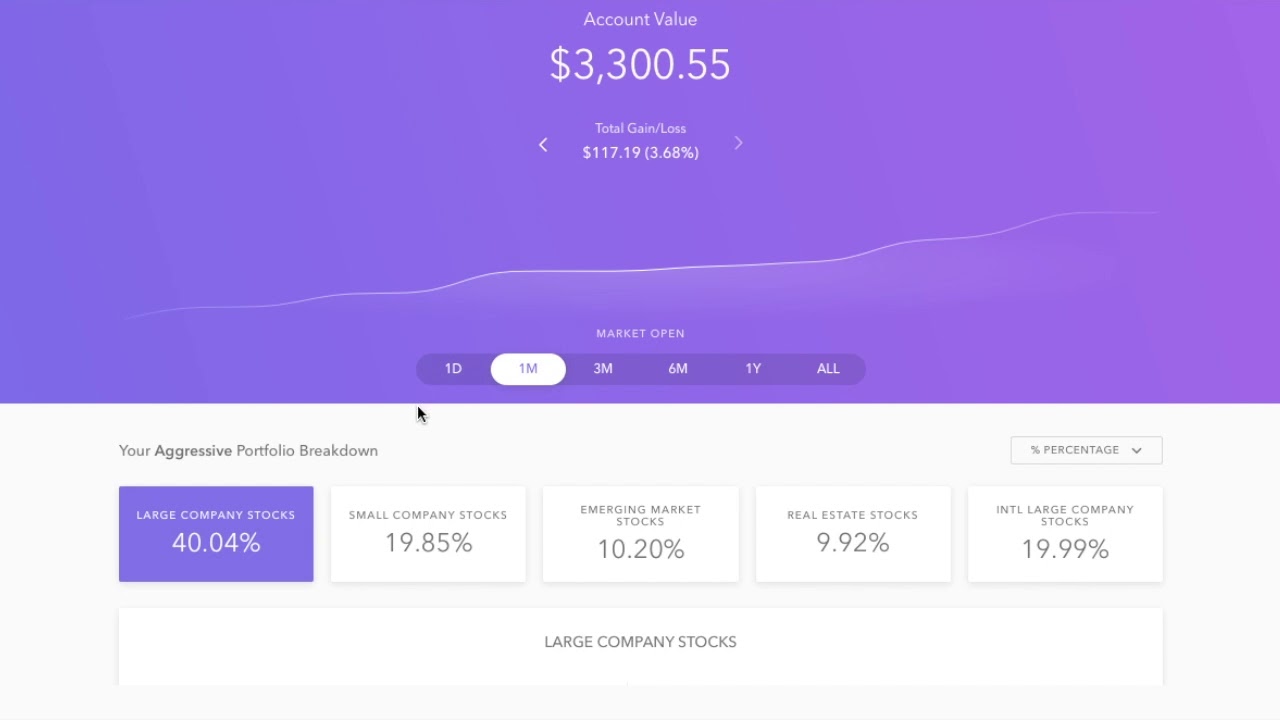 1st Month Acorns Aggressive Portfolio