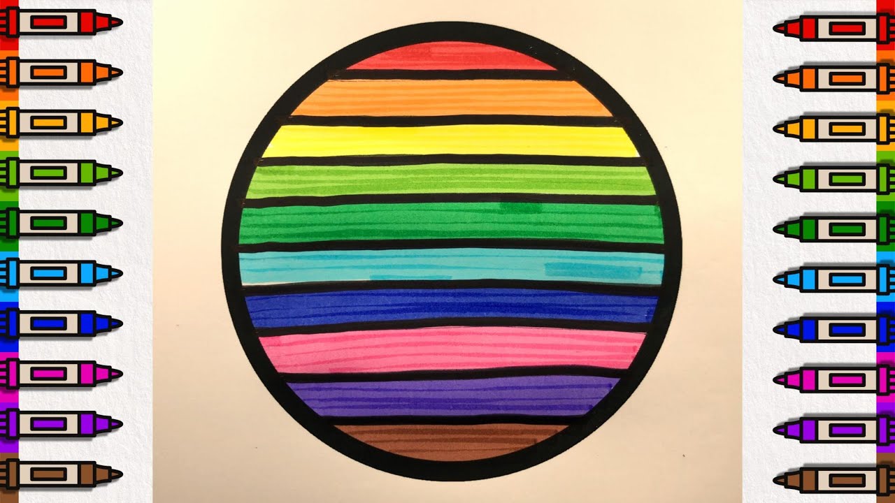 10 Colors Art Coloring: Basic Shapes – Circle, Square, Triangle & Heptagon with Marker Pens