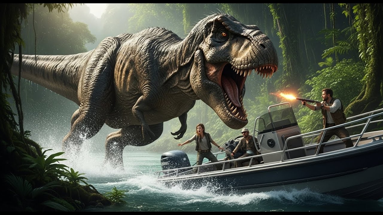 Jurassic World Rebirth | T. rex Attack on the River - Boat Expedition Horror