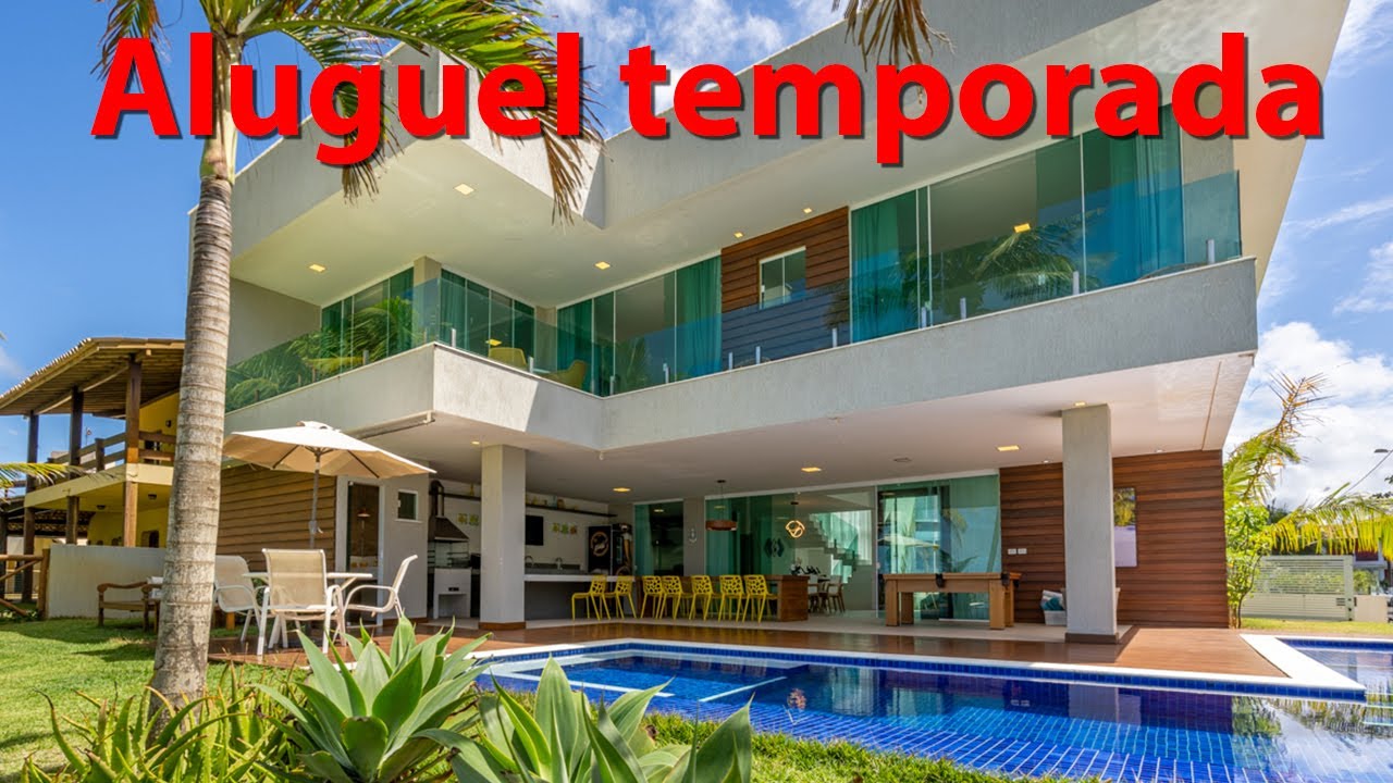 ❤️ ALUGUEL TEMPORADA. Casa nova de frente à praia no condomínio Paraíso, Guarajuba | Hansen Imóveis