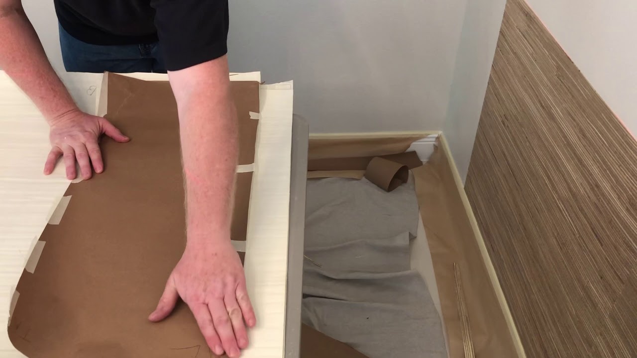 How To Hang Grasscloth In Corners (Template) part 1 - Spencer Colgan