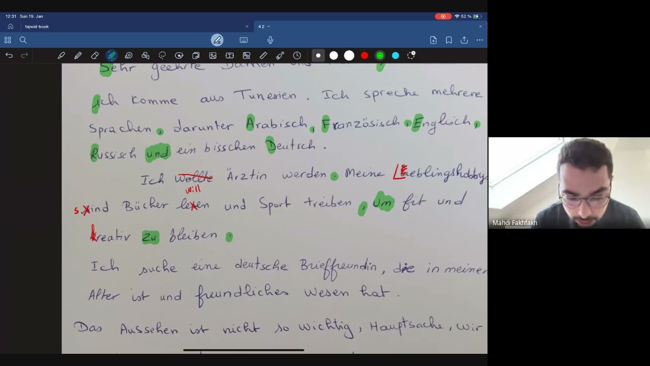 Correction paragraphe allemand BAC TN - Sie suchen einen deutschen Brieffreund (Aussehen, Charakter)