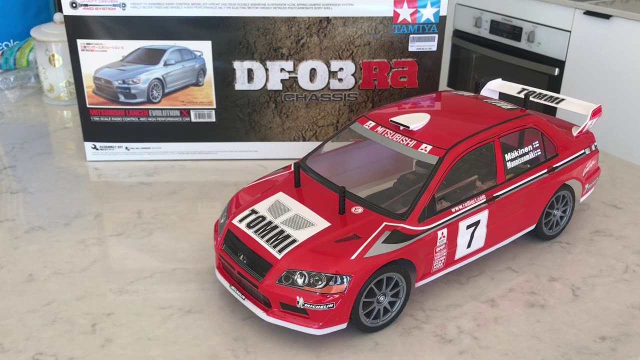 Tamiya DF03RA Mitsubishi lancer evolution VII 1/10 RC Rally car