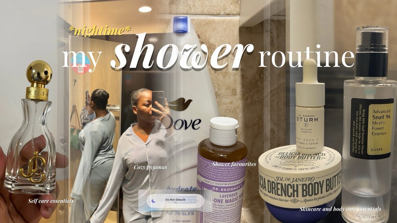 NIGHT TIME SHOWER ROUTINE | skincare + essential products + winding down