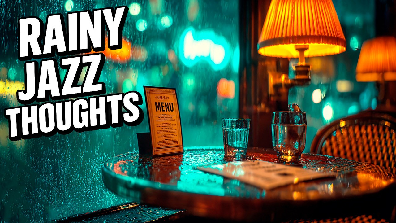 Rainy Jazz for Late Night Thoughts ☔✨ Sax and Piano Set • Table by Rain-Soaked Window