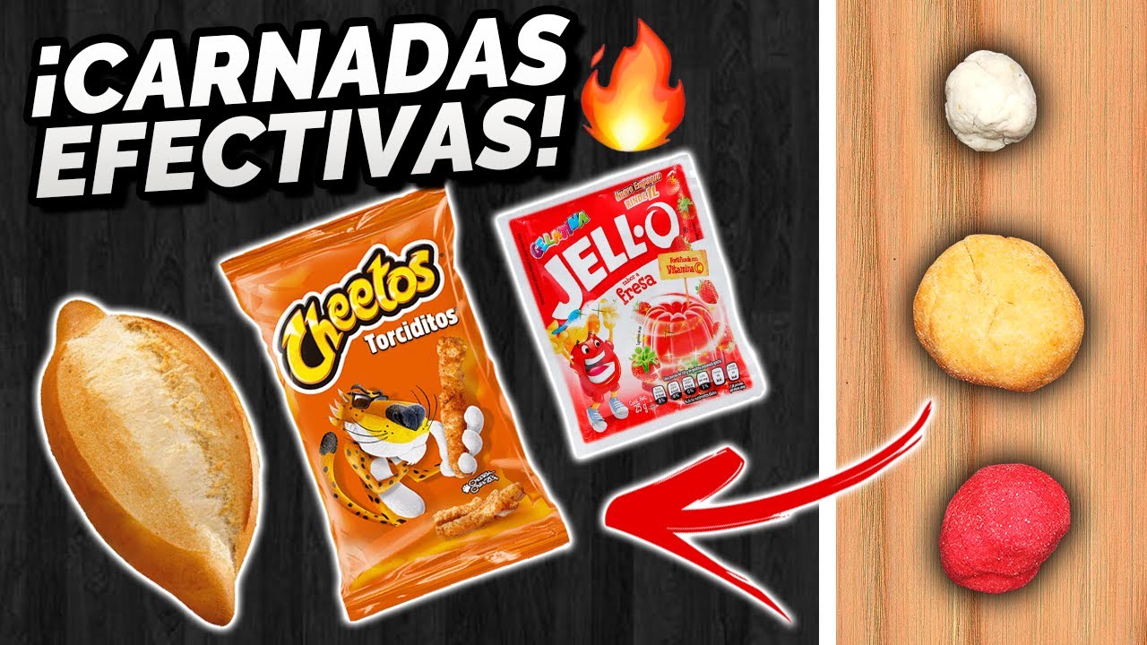 3 CARNADAS PARA PESCAR MOJARRAS (pan, cheetos y gelatina)