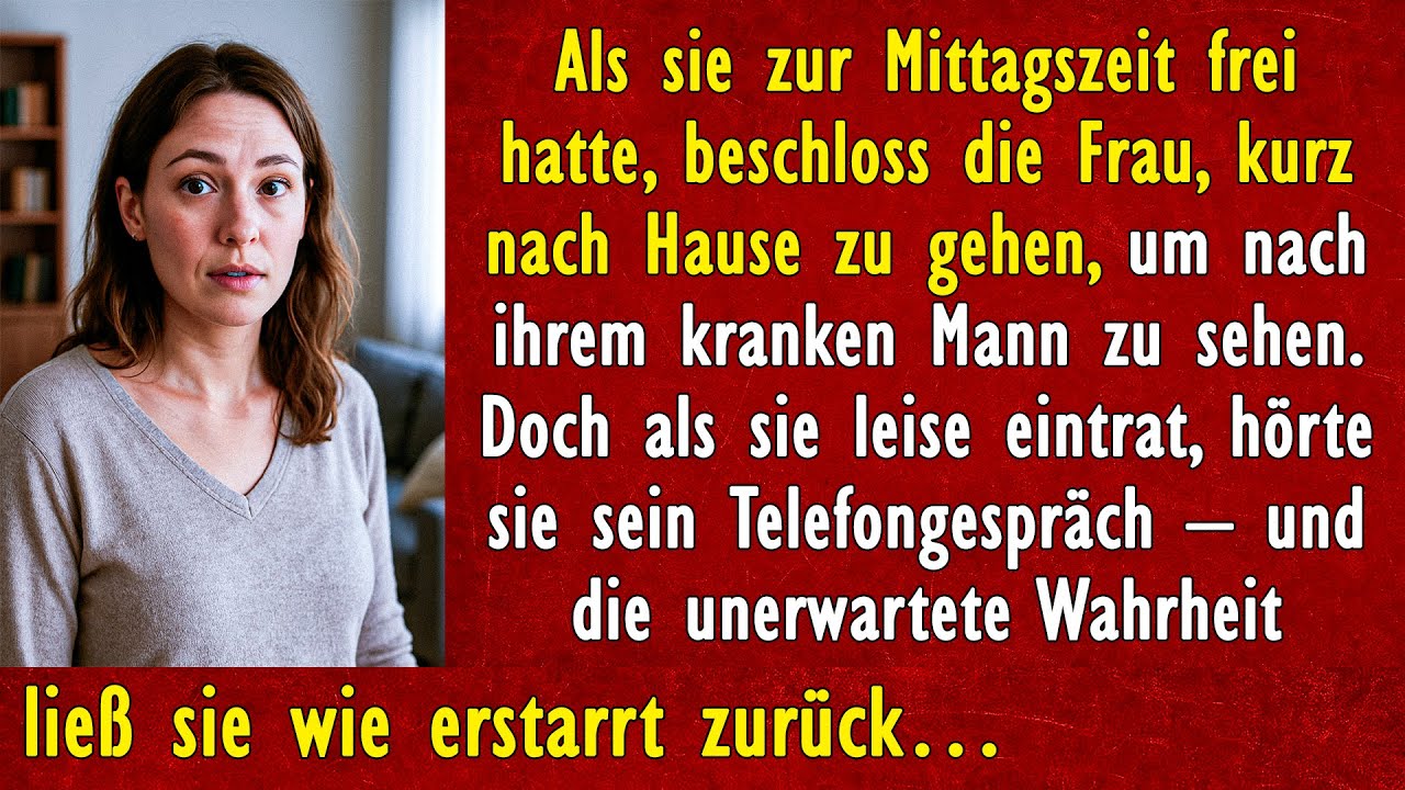 Als sie zur Mittagszeit frei hatte, beschloss die Frau, kurz nach Hause zu gehen, um nach ihrem...