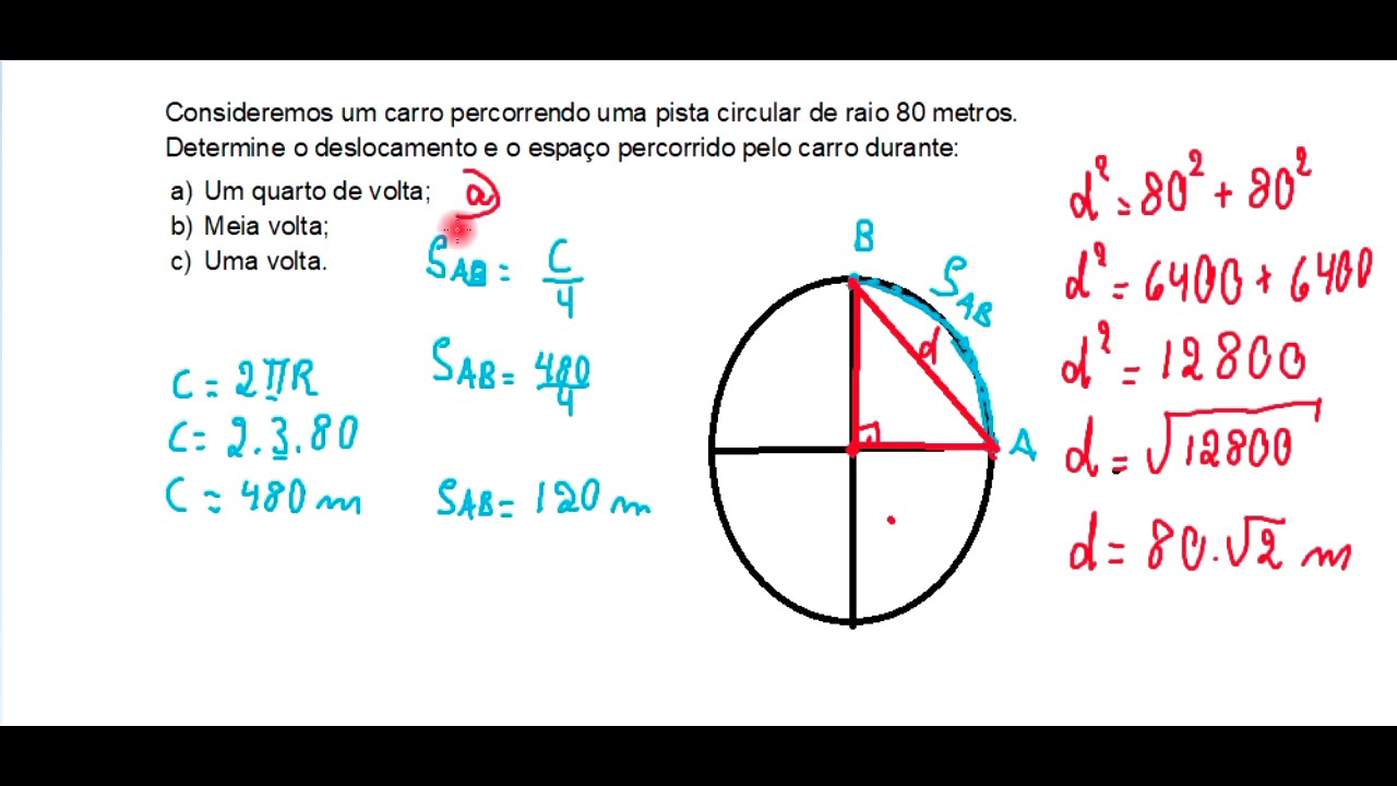 Exercício 3 (Deslocamento e distância percorrida)
