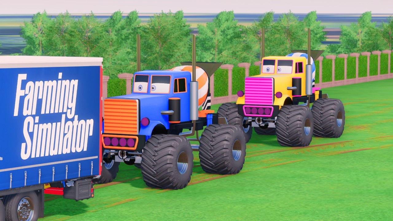 MONSTER MIXER TRUCKS VS  IMPOSSIBLE OBSTACLES! 🏗️💨 FARMING SIMULATOR 22 RIDE ALONG