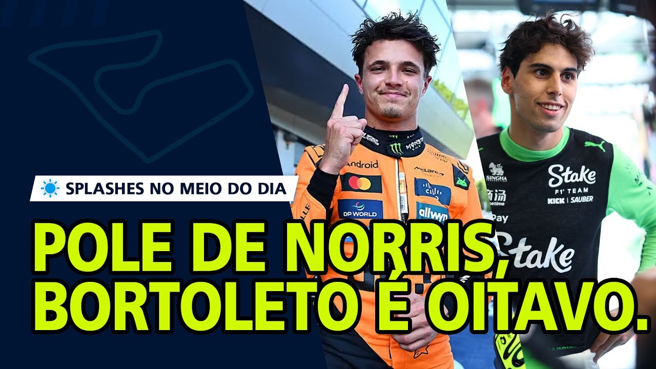 Pole position de Lando Norris aplicando um temporal em Piastri. Bortoleto brilha e é oitavo. #f1