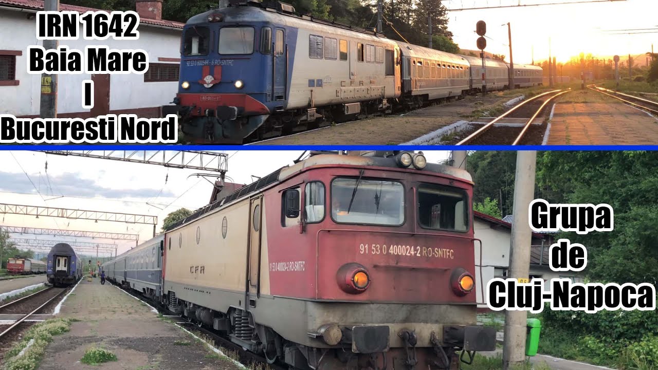 Plecarea lui IRN 1642 Baia Mare–București si cuplarea grupei de Cluj-Napoca, in Gara Dej Calatori