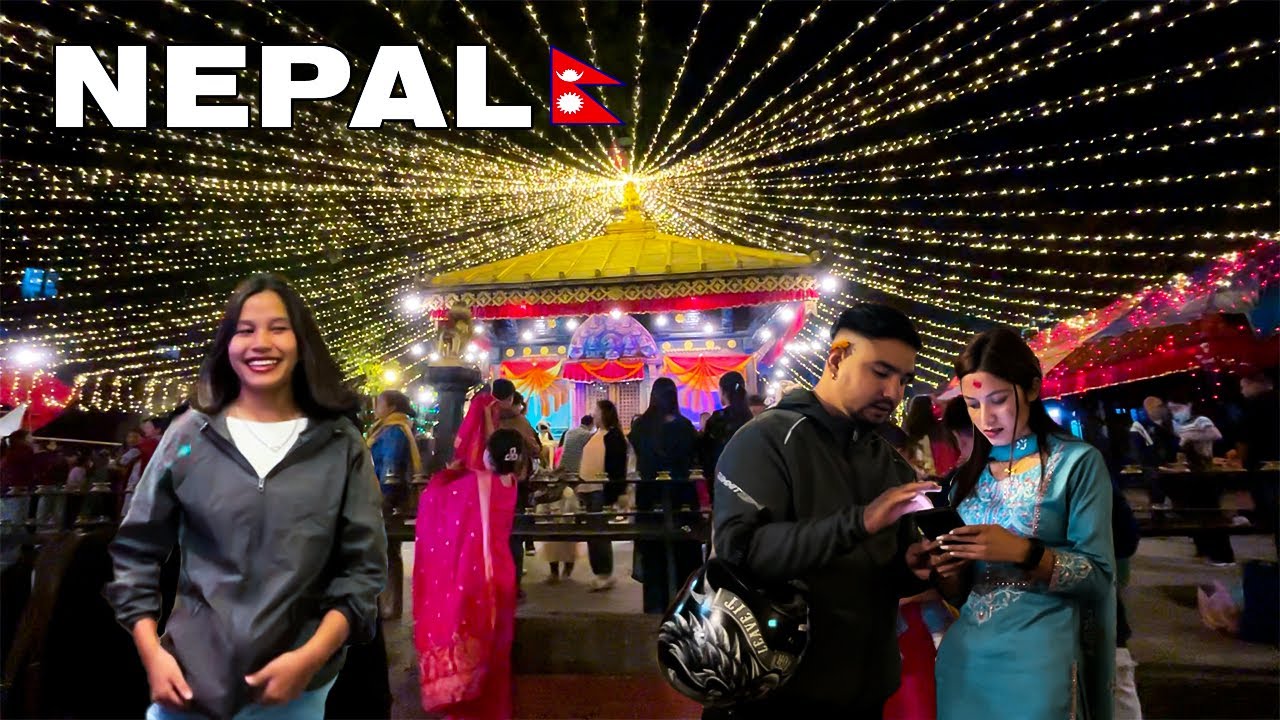 NEPAL🇳🇵: Mind-Blowing Tihar Night in KATHMANDU😍Feels Like a Festival in Heaven | Walking Tour[4K]