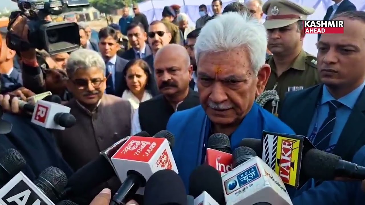 J&K LG Manoj Sinha inspects progress at Tawi Riverfront