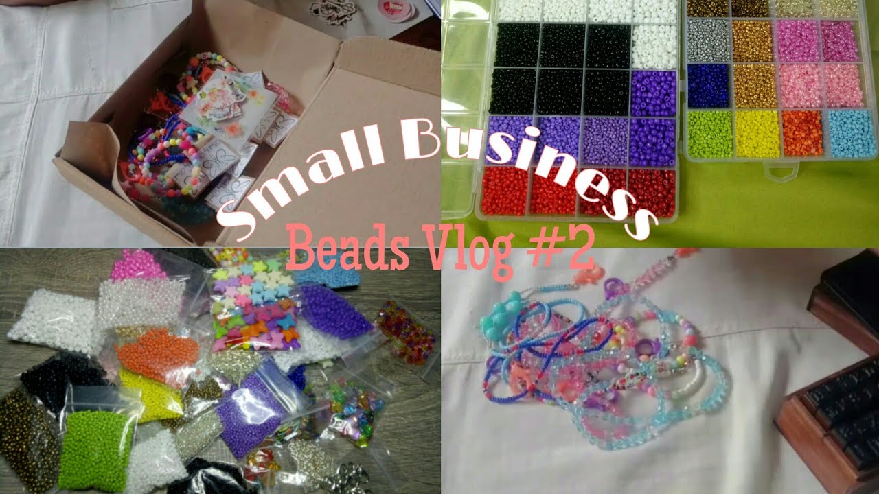 Beads Business Vlog #2♡// packed orders with me + beads haul and updated packaging materials☆