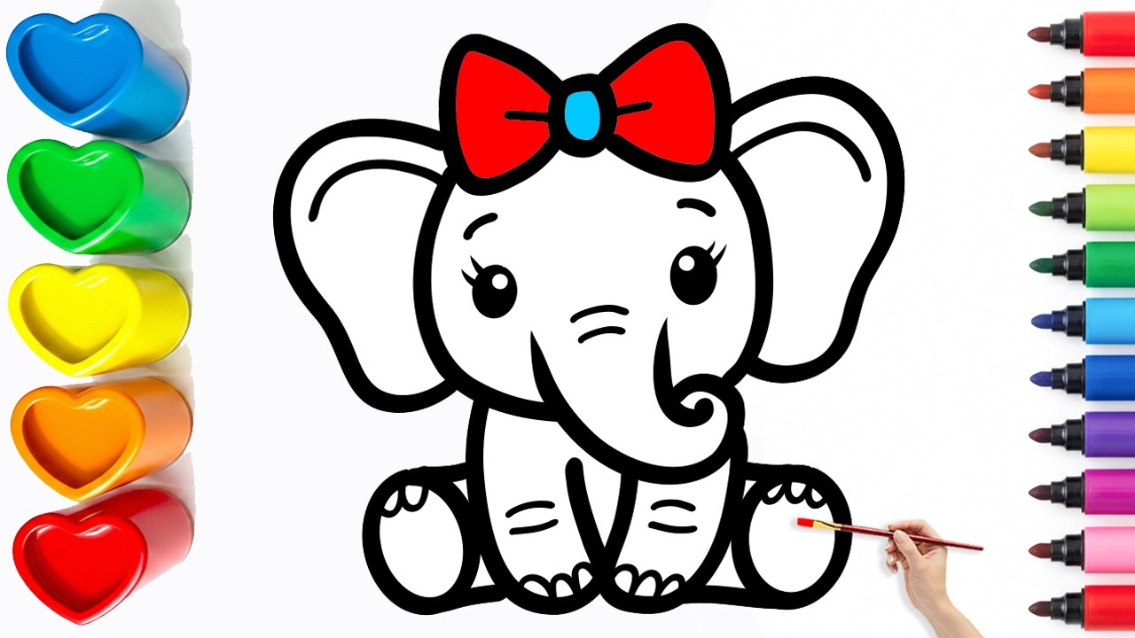 🐘How To Draw a Cute Elephant | Easy Step By Step Tutorial #14