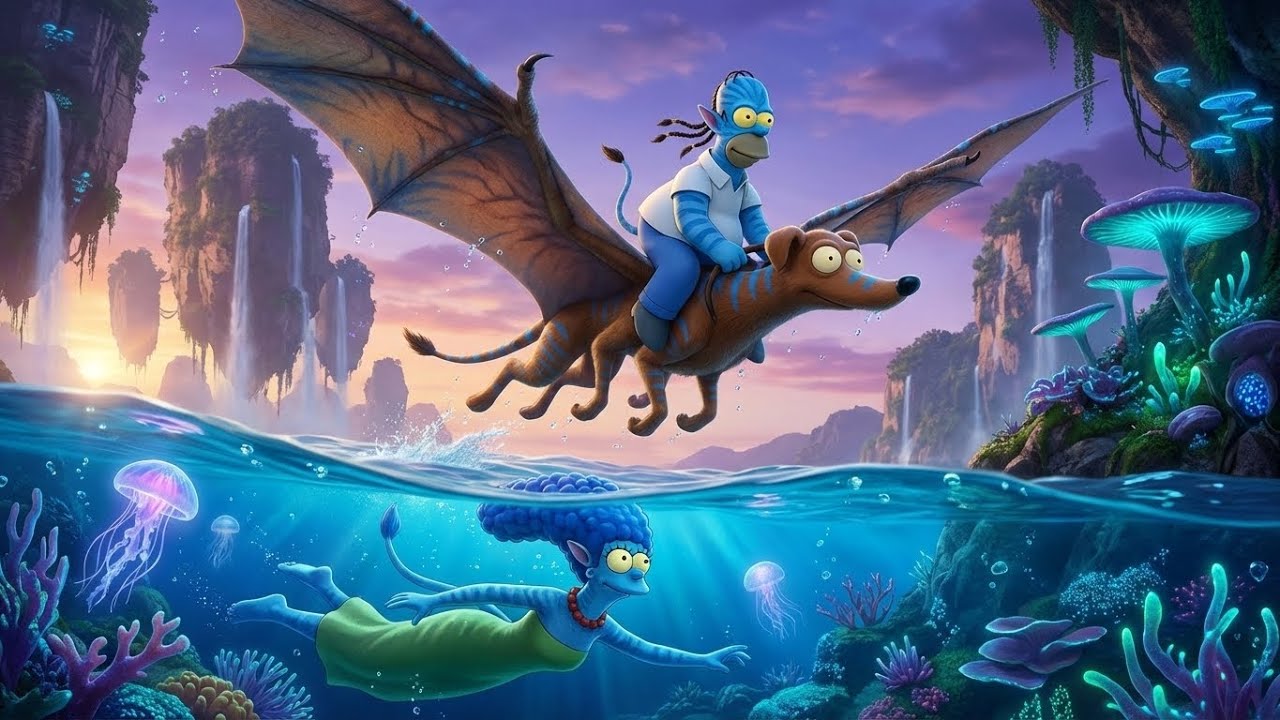 The Simpsons in PANDORA! 🌿 Avatar 3 Parody | 4K The Simpsons 3D Animation