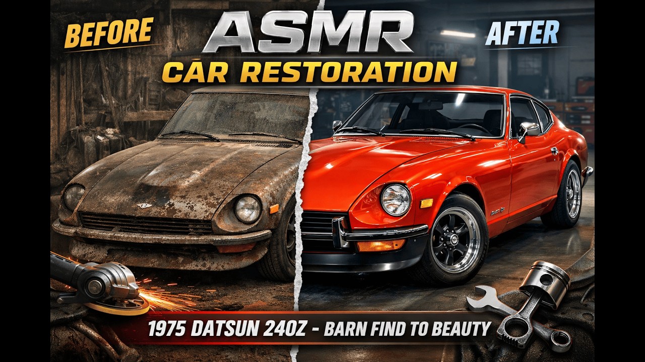 ASMR Car Restoration | 1975 Datsun 240Z – Barn Find to Beauty Transformation