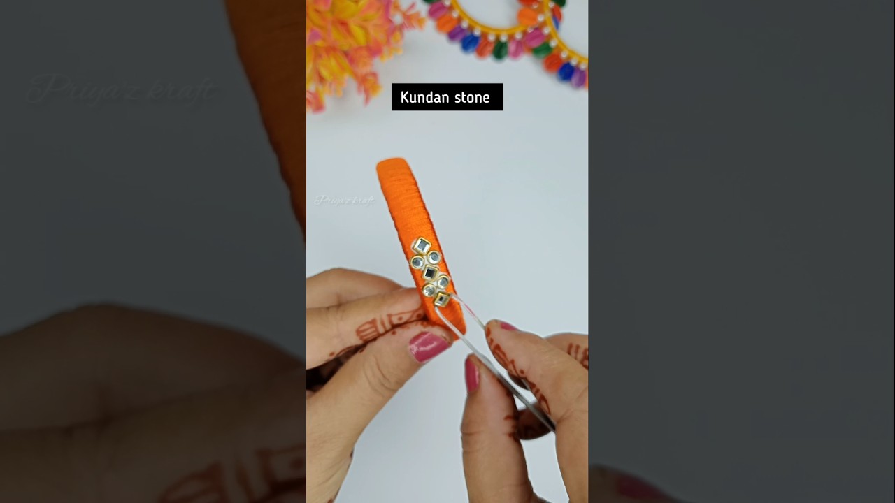 DIY kundan stone bangles #diy #priyazkorner #silkbangles