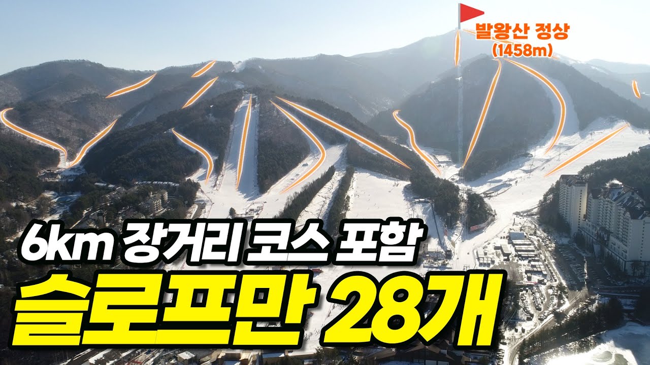 대한민국 최초 & 최대 규모 스키장은 여기👍🏻 | 내려오다가 지치는 초장거리 6km 슬로프 보유 | 스키 처음이라면 두말할 것도 없이 강원도 평창 모나 용평 리조트로!!
