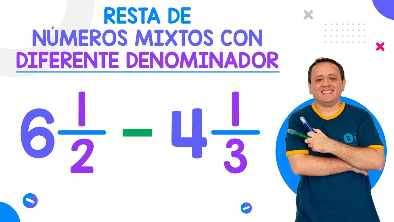 Resta de Números Mixtos con Diferente Denominador
