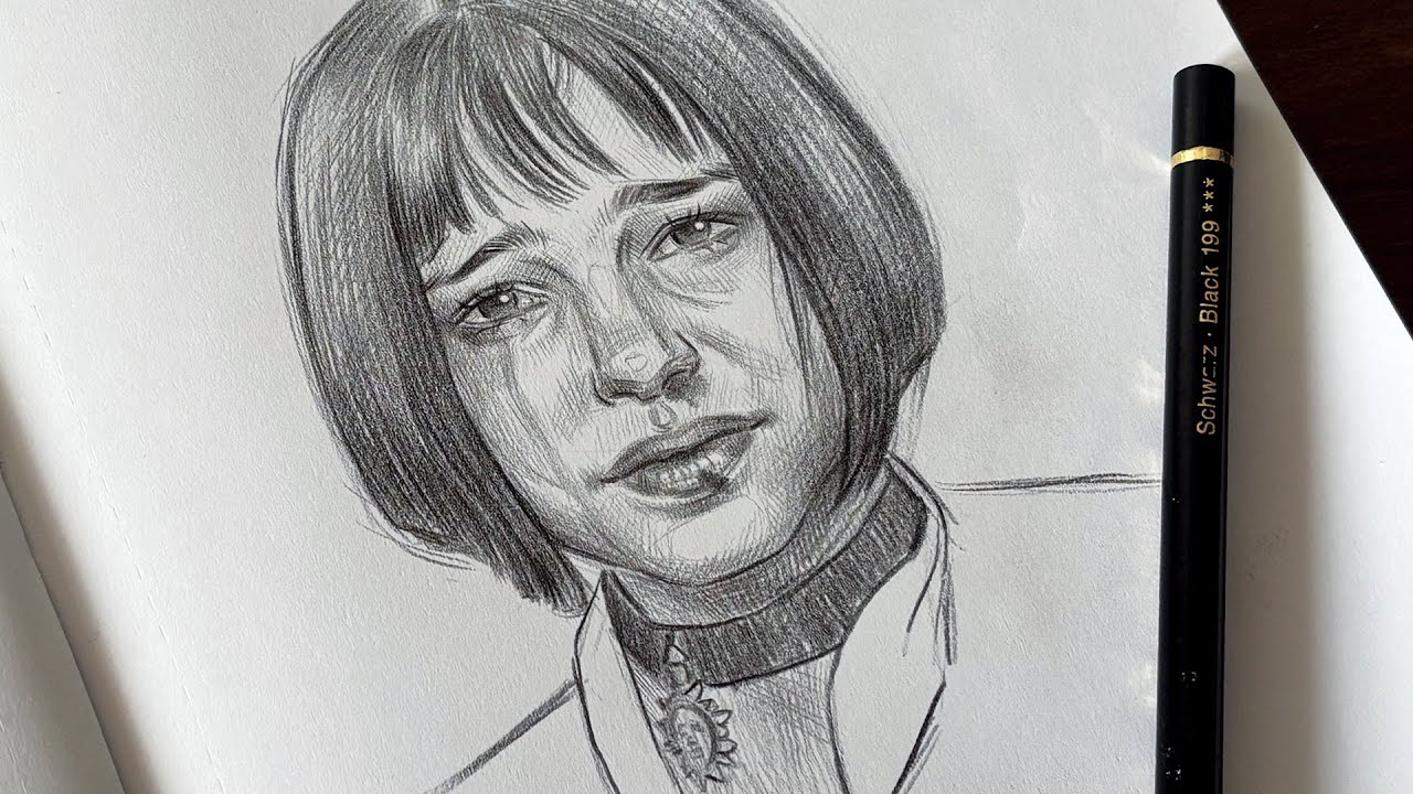 Draw with me | Drawing Mathilda in Leon the professional