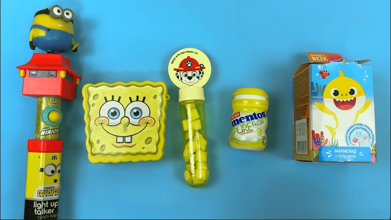 🦈💙 Baby Shark Pez Dispenser ASMR | Crinkly Candy Wrappers & Egg Surprise Opening